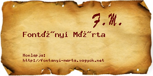 Fontányi Márta névjegykártya