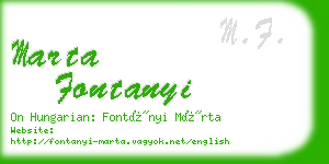 marta fontanyi business card